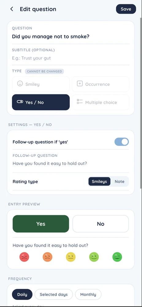 Custom question creation