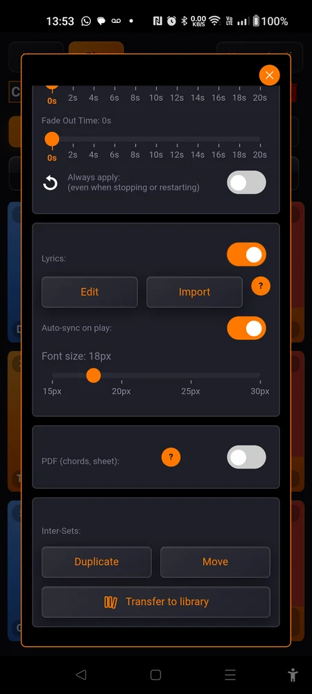 The Inter-Sets block with Duplicate, Move and Transfer to library